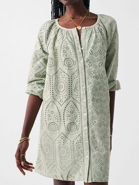 Faherty Valencia eyelet mini dress